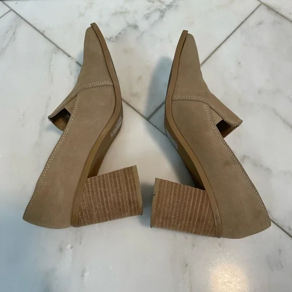Joie, Wevenly tan suede leather block heel loafers size 8.5 work office comfort - Picture 7 of 11